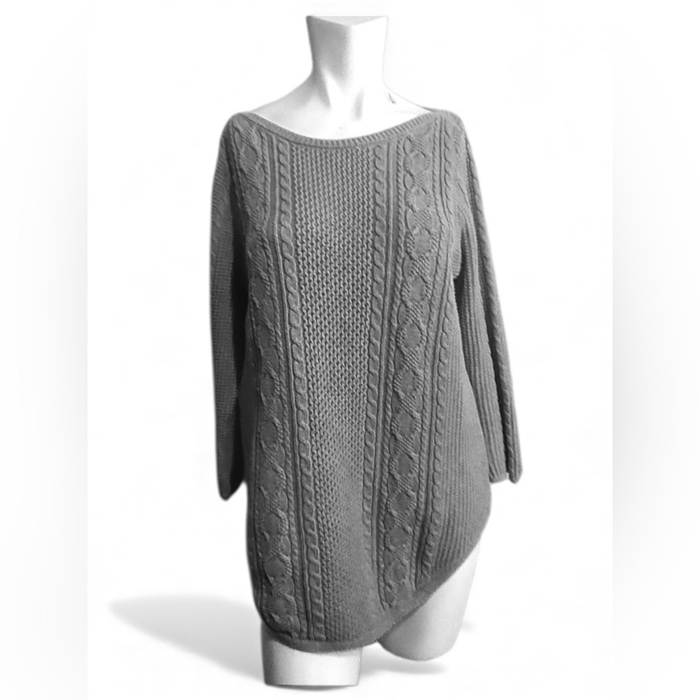 JEANNE PIERRE Charcoal Cable Knit Sweater